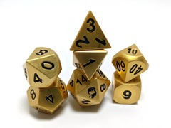 Matte Gold with Black Numbers Basic Dragon Solid Metal Dice